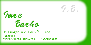 imre barho business card